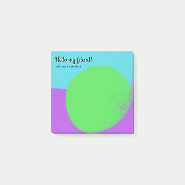cool green purple adhesive label square post-it notes (Front)