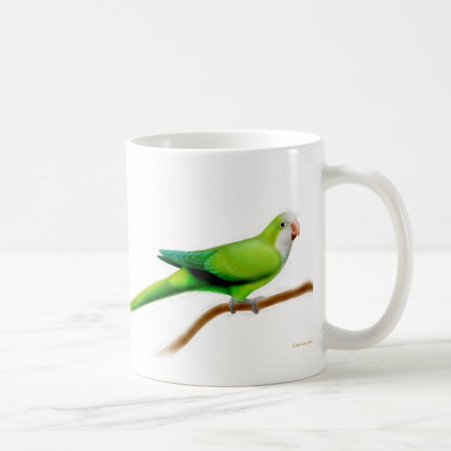 Cool Green Quaker Parrot Mug (Right)