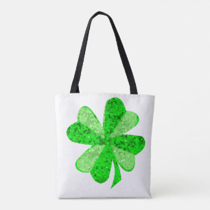 Cool Green Shimmering Shamrock St. Patrick's Day Tote Bag