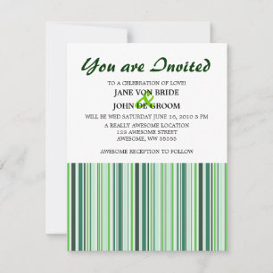 Cool Green Stripes Invitation