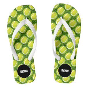 Cool Green Tennis Pattern Sport Gift Thongs