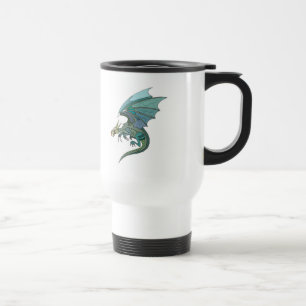 cool green-toned dragon travel mug