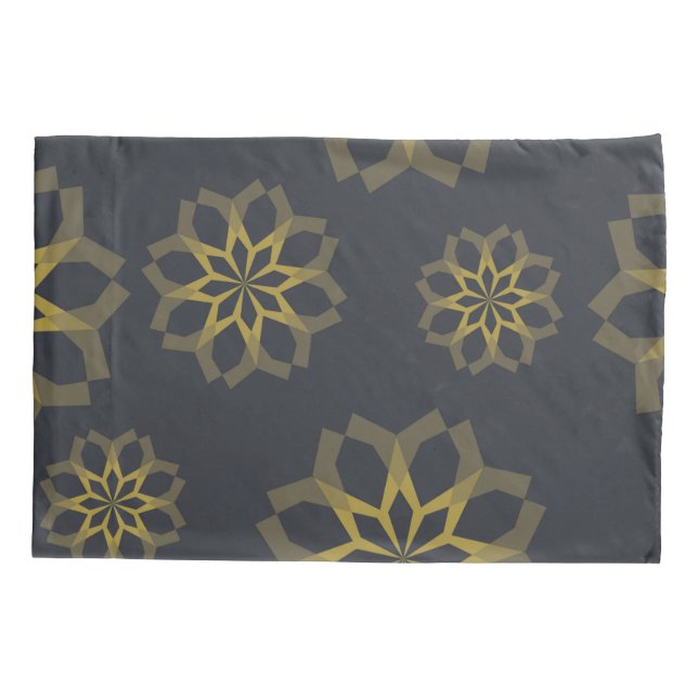 Cool, green, unique, modern trendy flower abstract pillowcase (Back)