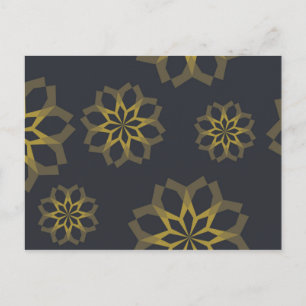 Cool, green, unique, modern trendy flower abstract postcard