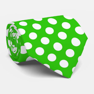 cool green white polka dot tiled pattern tie