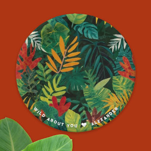 Cool Greenery Tropical Green Leaves Jungle Paint Paper Plate