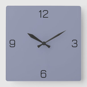 Cool Grey 8C92AC Colour - Option to Add Name Square Wall Clock