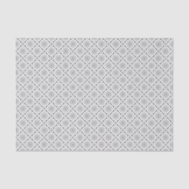 Cool Grey and White Geometric Circles Pattern Tissue Paper (Front)