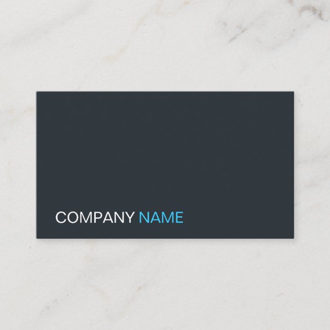 Cool Grey, Blue and White Plain - Business Card (Front)