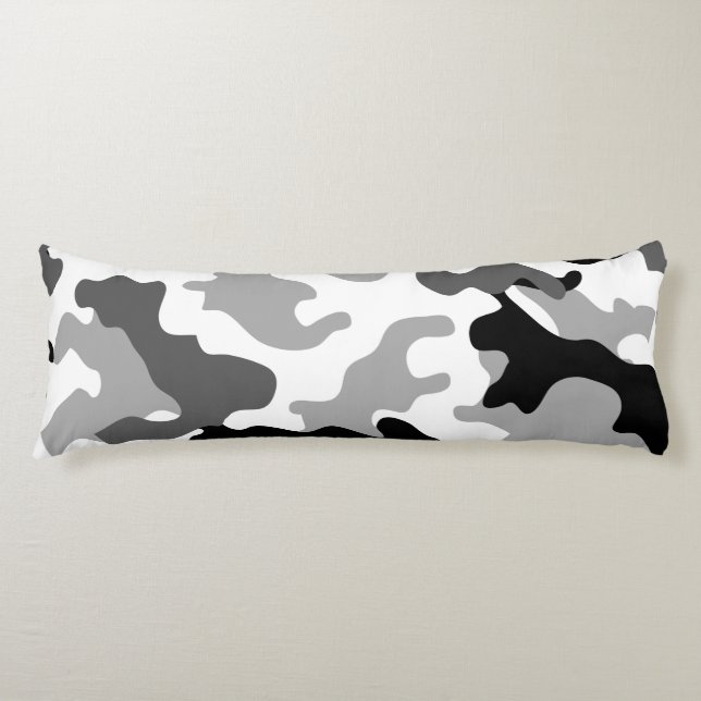 Cool Grey Camo Body Pillow (Front)