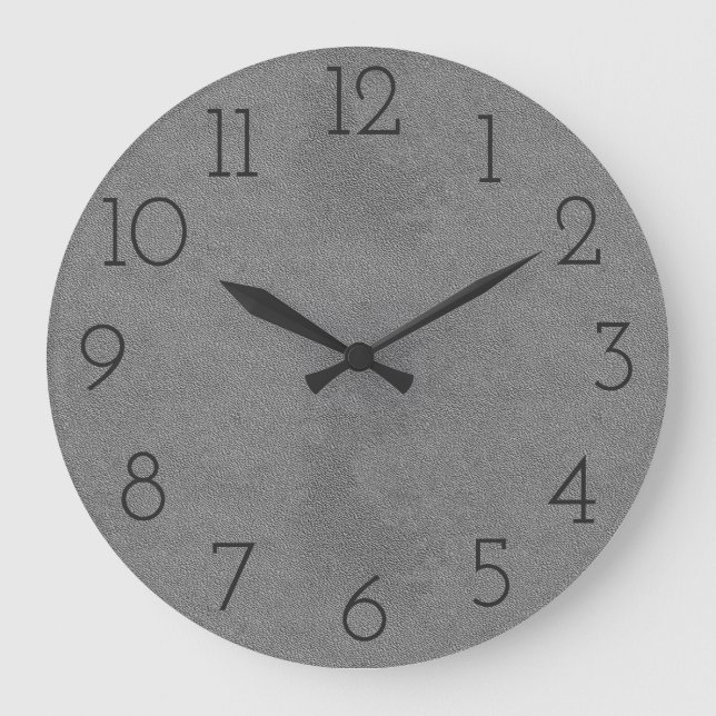 Cool Grey Leather Wear Wall  Clock (Front)