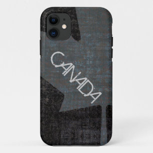 Cool grey on black canadian maple leaf case