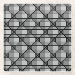 Cool Grey Shaded 3-Dimensional Pattern Glass Coaster