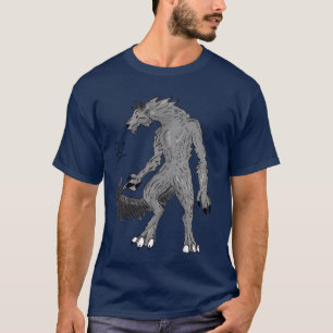 Cool Grey Werewolf with Red Eyes Men's T-Shirt