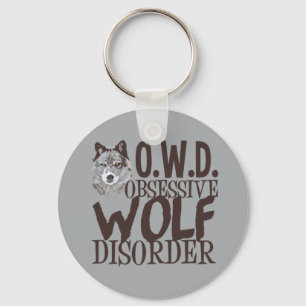 Cool Grey Wolf Key Ring