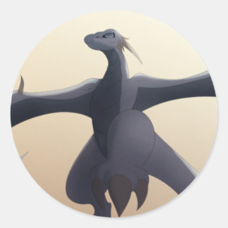 Cool Grey Wyvern Classic Round Sticker