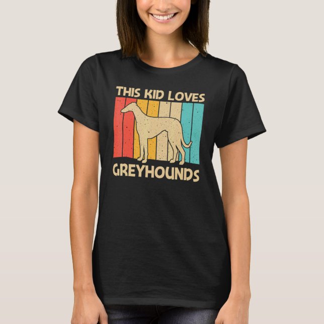 Cool Greyhound For Kids Boys Sighthound Pet Dog Br T-Shirt (Front)