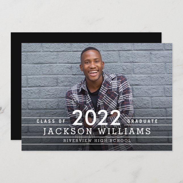 Cool Grids Graduation Announcement Invitation (Front/Back)