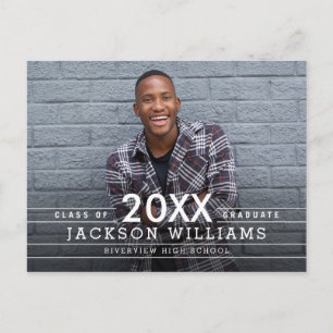 Cool Grids Graduation Announcement Postcard