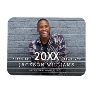 Cool Grids Photo Graduation Announcement Magnet