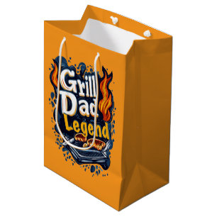 Cool grill Dad legend word art Medium Gift Bag