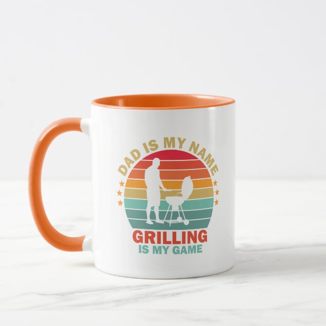 Cool Grill Dad word art  Mug (Left)