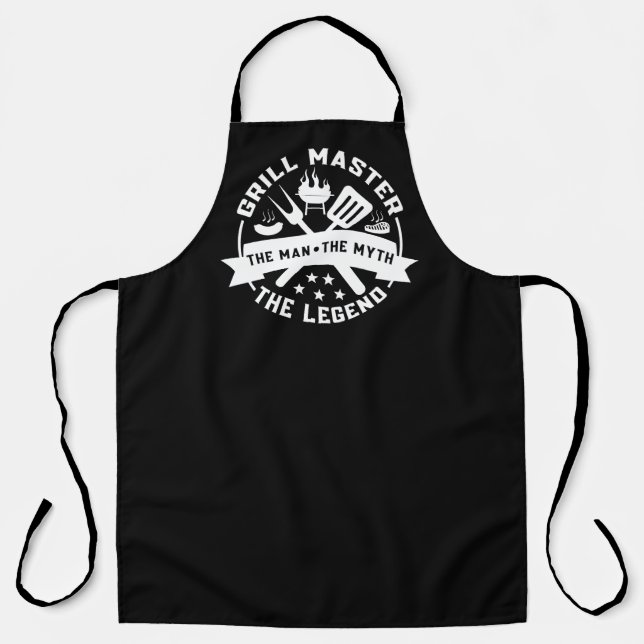 Cool grill master man myth legend  apron (Front)