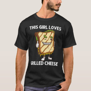 Cool Grilled Cheese Art For Girls Kids Sandwich Br T-Shirt