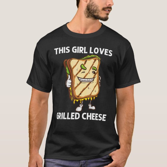 Cool Grilled Cheese Art For Girls Kids Sandwich Br T-Shirt (Front)