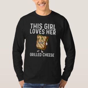 Cool Grilled Cheese Art For Girls Kids Sandwich Br T-Shirt