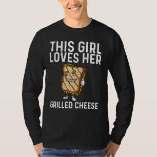 Cool Grilled Cheese Art For Girls Kids Sandwich Br T-Shirt