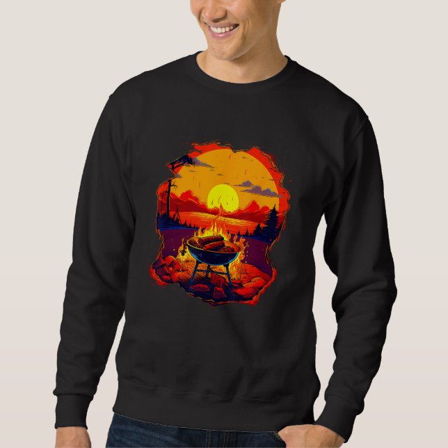 Cool grilling at Lake in summery Days with Family  Sweatshirt (Front)