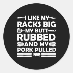 Cool Grilling For Men Women Pork Rub Smoking Bbq M Classic Round Sticker