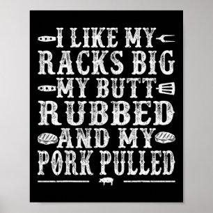 Cool Grilling For Men Women Pork Rub Smoking Bbq M Poster