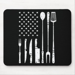Cool Grilling For Men Women Us Flag Bbq Rbeque Smo Mouse Pad
