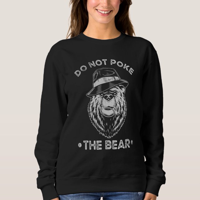Cool Grizzly Bear With Hat Bear Spirit Animal Sweatshirt (Front)