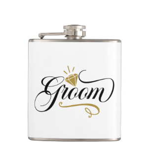 Cool Groom Wedding add name Hip Flask