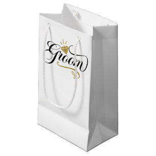 Cool Groom Wedding word art  Small Gift Bag