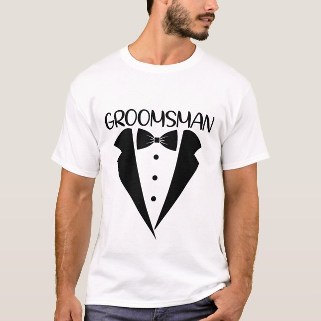 Cool Groomsman Wedding word art  T-Shirt (Front)