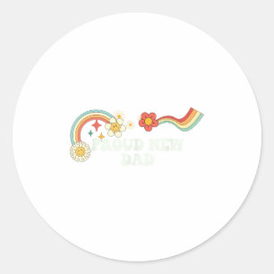 Cool Groovy Quote Proud New Dad Saying Art  Classic Round Sticker