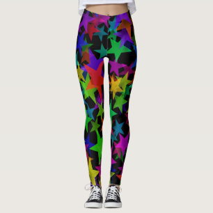 Cool Groovy Rainbow Stars Leggings