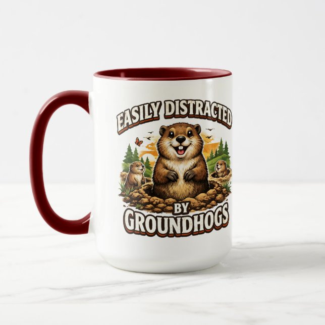 Cool Groundhog Day Groundhog | Funny February Mug (Left)