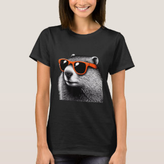 Cool Groundhog Wearing Sungles Graphic Art _3  T-Shirt
