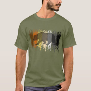 Cool Grunge Bear Shadow Gay Bear Pride T-Shirt