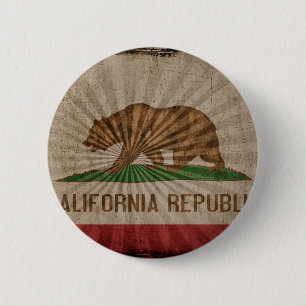 Cool Grunge California Flag 6 Cm Round Badge