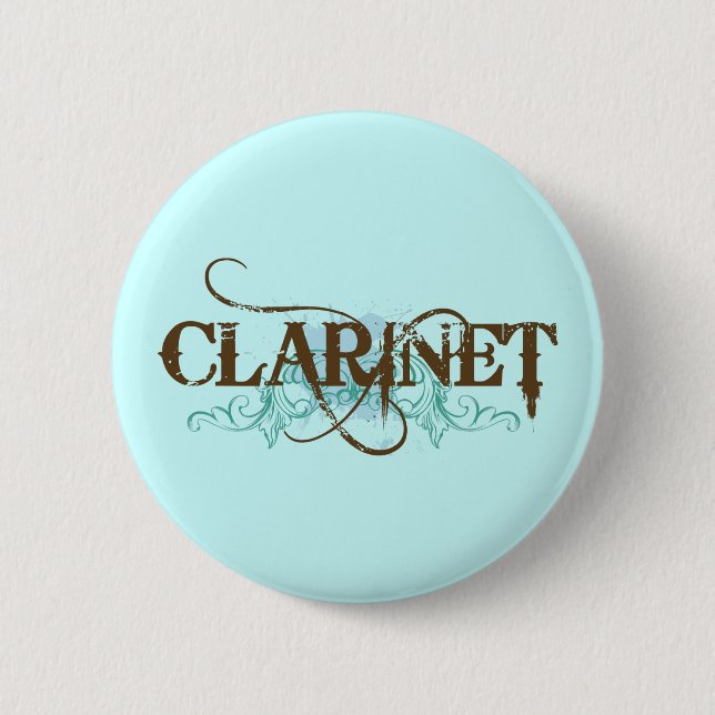 Cool Grunge Clarinet Music Gift 6 Cm Round Badge (Front)