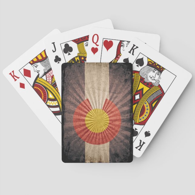 Cool Grunge Colorado Flag Playing Cards (Back)