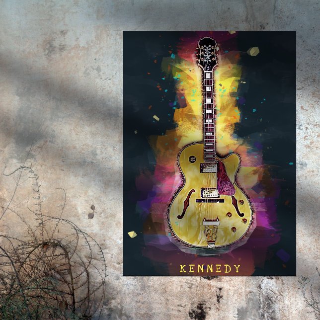 Cool Grunge Guitar Art Personalised Poster (Creator Uploaded)