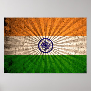 Cool Grunge Indian Flag Poster