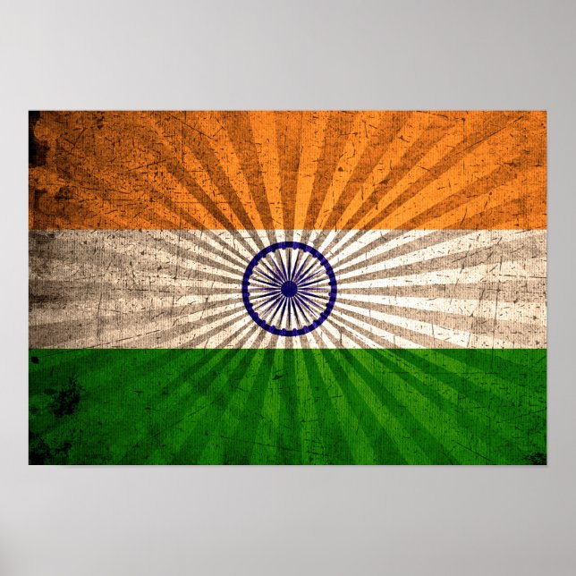 Cool Grunge Indian Flag Poster (Front)